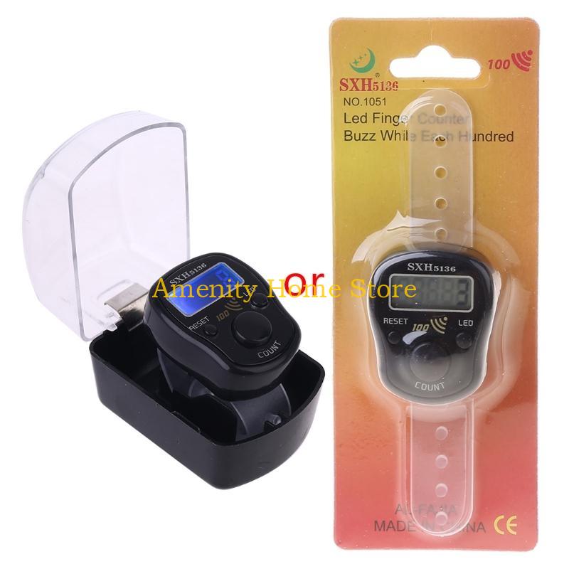 F26C Portable Wrist Digital Electronic Counter with LED Light and Sound Manual Reset Decompression Relaxation Finger Tool