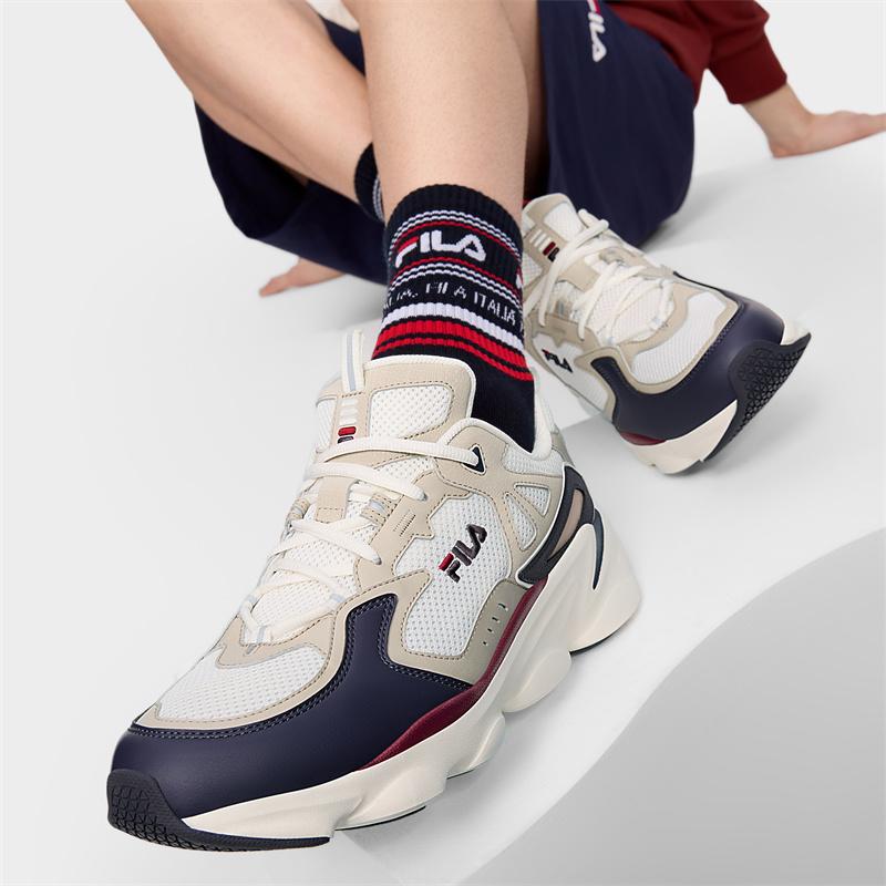 Fila Простые кроссовки на толстой подошве, увеличивающие рост, с низким верхом, повседневные, мужские, белые, коричневые, F12M422111FSP
