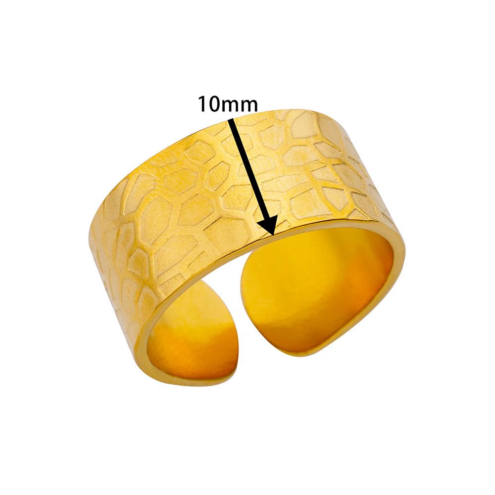 Stainless Steel Heart Geometric Hydraulic Ring for Women