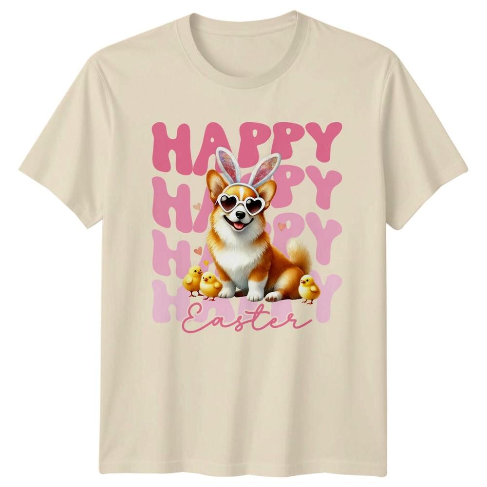 Happy Happy Happy Happy Easter Unisexs TShirt Corgi Dog Holiday Easter