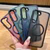 Магнитный матовый чехол для Samsung S23+, S24, S24Pro, S24Ultra и S22 — полупрозрачный, высококачественный дизайн