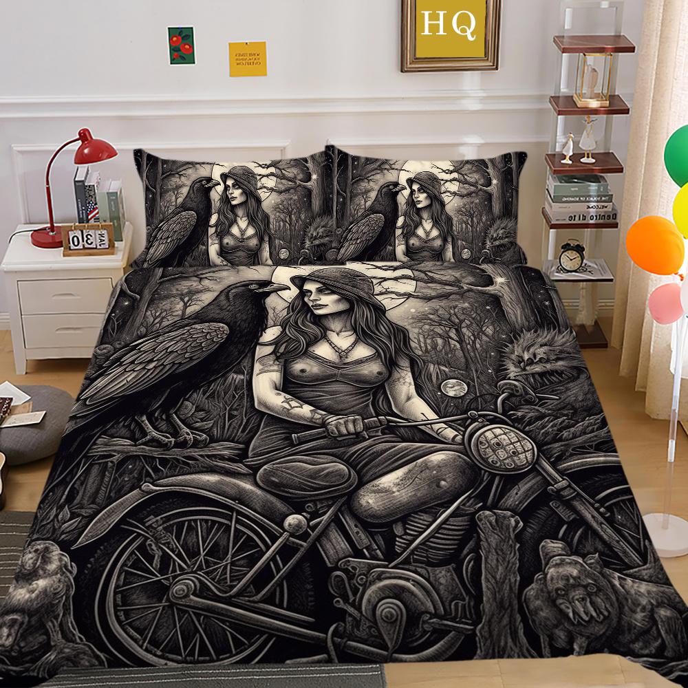 Комплект пододеяльника Beauty с принтом черепа, полный размер, микрофибра, покрывала, наволочка высокого качества, роскошные комплекты постельного белья