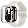 Стекло+Чехол+Ремешок для Apple Watch 10 ремешок 46мм 42мм 44мм 45мм 41мм 40мм 38мм Силиконовый Спортивный браслет iWatch Серии 9 8 7 6 3 5 SE