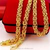 Gold Dubai Brass Gold Plated Fire Double Faucet Cloth Dragon Pattern Necklace Factory Direct Men's Jewelry