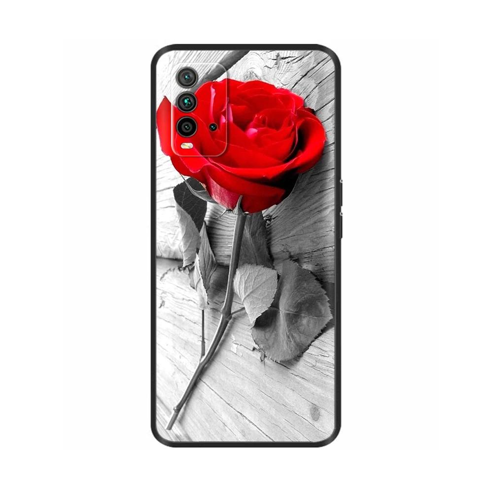 For Redmi 9T Case Silicone Back Cover Phone Case for Xiaomi Redmi 9T Redmi9t 9 T Soft Cases Fundas Para Bumper Coque Cat Flower