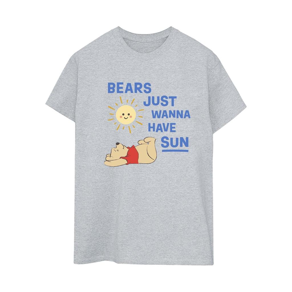 Disney Womens/Ladies Winnie The Pooh Bears Just Wanna Have Sun Cotton Boyfriend T-Shirt