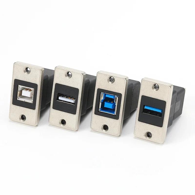 Металл/Пластик Прямое гнездо Типа C для зарядки, сеть питания RJ45, USB2.0, USB3.0 Разъем для крепления на панели