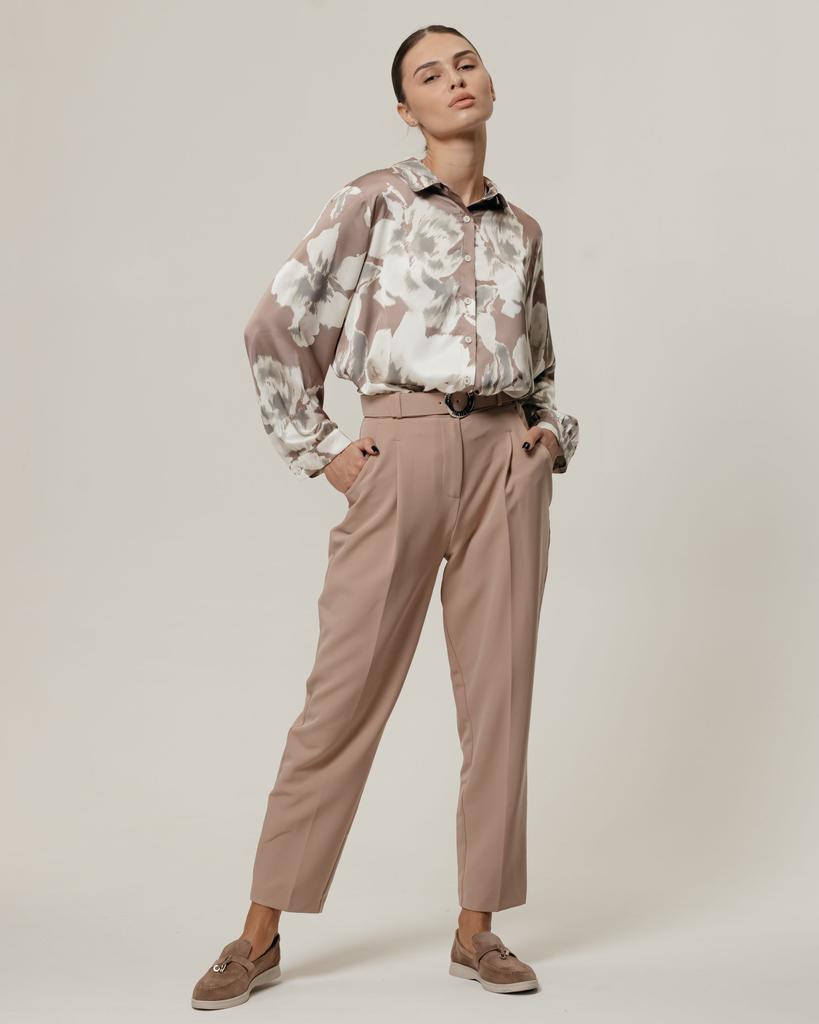 Брюки с высокой посадкой RoseMaria 5450 36 бежевые