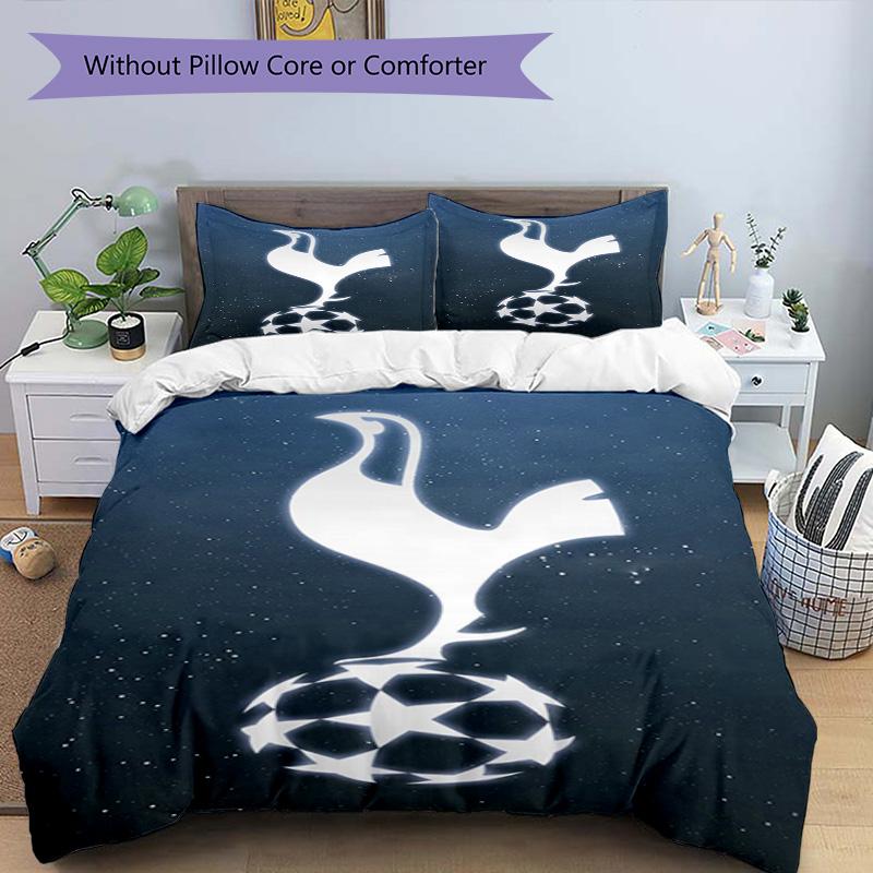Tottenham Hotspur F.C Design Printed Pattern Duvet Cover Set – includes 1 duvet cover and 2 matching pillowcases Bedroom decor Christmas gifts