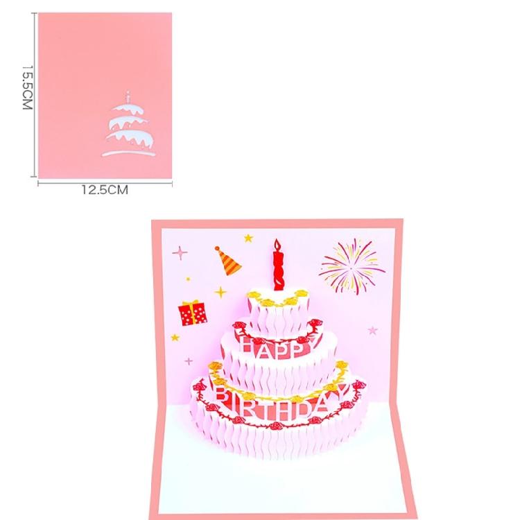 Художественная всплывающая открытка на день рождения 3D торт поздравительная открытка стильная пригласительная открытка на вечеринку для дней рождения и праздничных собраний