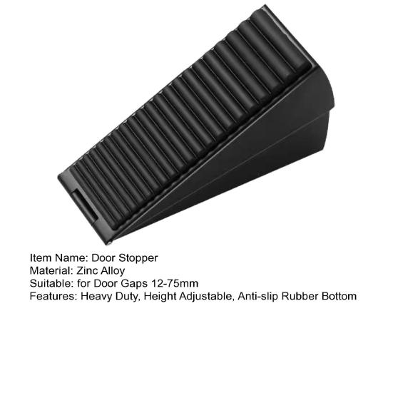 Металлический пружинный дверной упор, клиновой настенный протектор, прочный цинковый сплав, регулируемая высота, противоскользящий, ветрозащитный, без сверления, противоударный напольный дверной упор