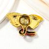 Vintage Colored Elephant Brooch with Rhinestone Embellishments for A Stylish Dress Animal Brooch Accessories