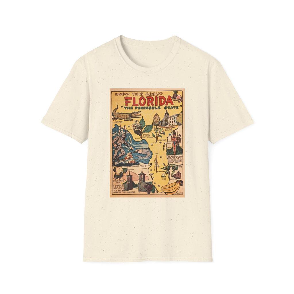 Florida Vintage Map T-Shirt and kids tshirt | Retro Travel Poster Graphic Tee | USA Travel Gift Shirt and kids tshirt