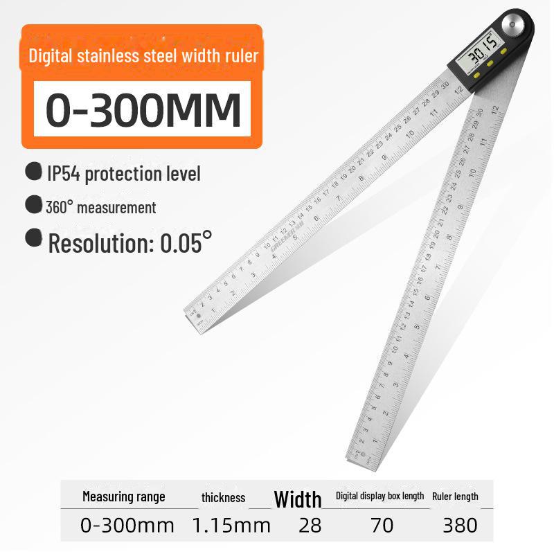 Green Forest Высокоточный многофункциональный цифровой транспортир и линейка для измерения углов по дереву