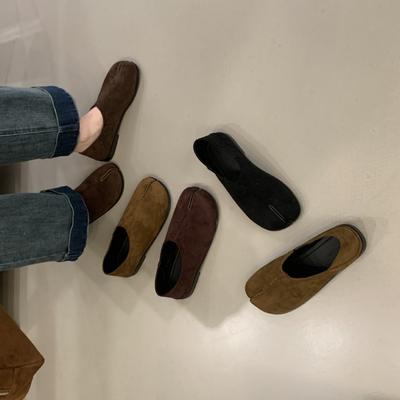 Осень 2025 новые шерстяные туфли-лодочки с глубоким вырезом из замши на мягкой подошве, закрывающие стопу, универсальные, модные, для работы, женские туфли