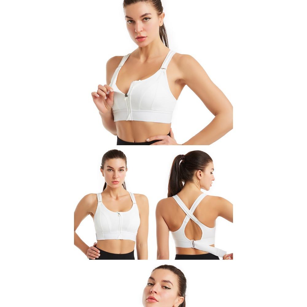 Регулируемый спортивный бюстгальтер с застежкой-молнией спереди, противоударный жилет без косточек, нижнее белье для йоги с перекрестными бретелями для женщин