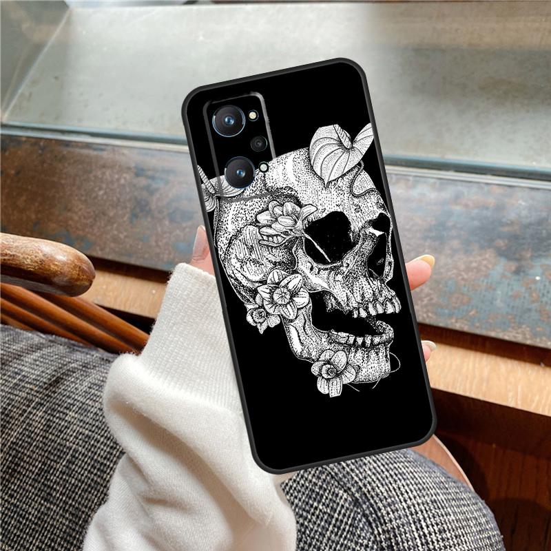 Готический чехол-череп для Realme 12 Pro Plus 11 13 14 C63 C61 C55 C51 C53 C25 C65 C67 C71 C75 GT6 GT7 15 Pro