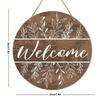 Wood 1pc, 2D Wooden Brown Welcome Sign 7.9Inch/20cm Round Hanging Sign Wall or Door Decor Wall Art, Outdoor Courtyard Decor Party for Door, Wall, Home