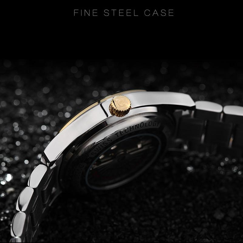 Carnival Brand Luxury Watches for Man Fashion Waterproof Men's Gold Silver Calendar Automatic Mechanical Wristwatch Reloj Hombre