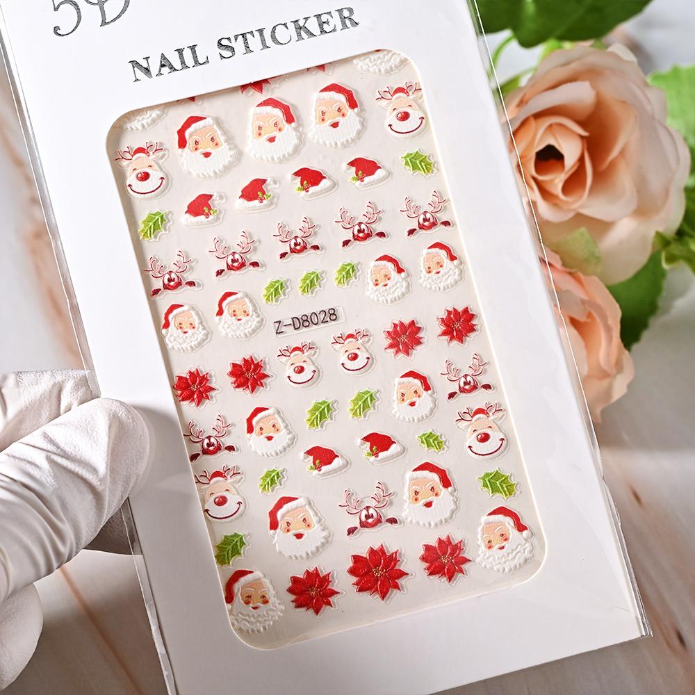 1pc 5D Bee Butterfly Flower Embossed Nail Sticker Self-Adhesive Acrylic Sunflower Engrave Decal Manicure Slider Decoration6x10cm