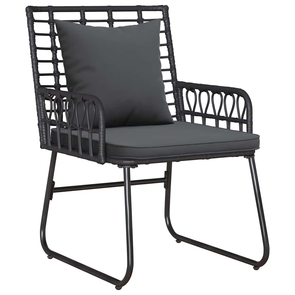 Garden Dining Set 3 pcs Black and Anthracite Poly Rattan