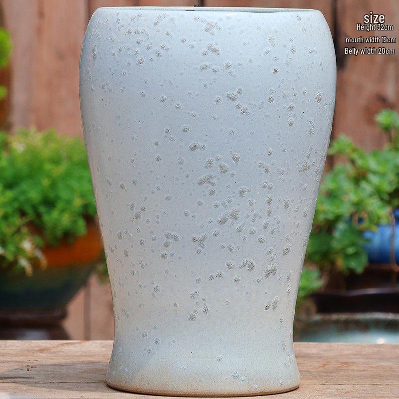 Большой Ручной Глиняный Керамический Цветочный Горшок – Дышащий Высокий Горшок для Суккулентов, Бугенвиллии, Стрелиции, Горшок из Фиолетовой Глины