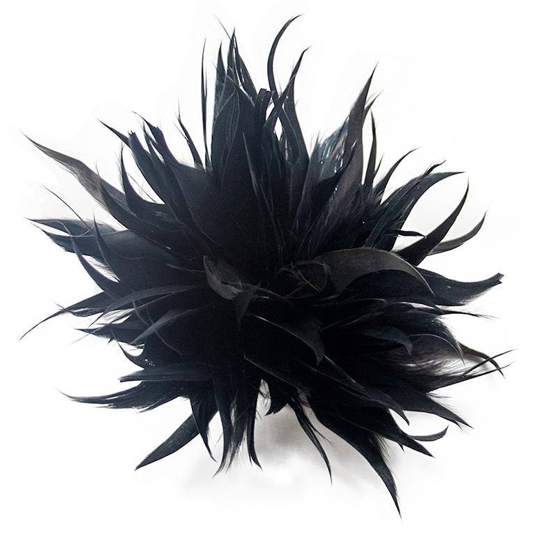 Брошь из перьев страуса для женщин, тканевая брошь из перьев, зажим для шарфа, лацканные булавки, аксессуар для платья, бутоньерка, украшение для женской повязки на голову
