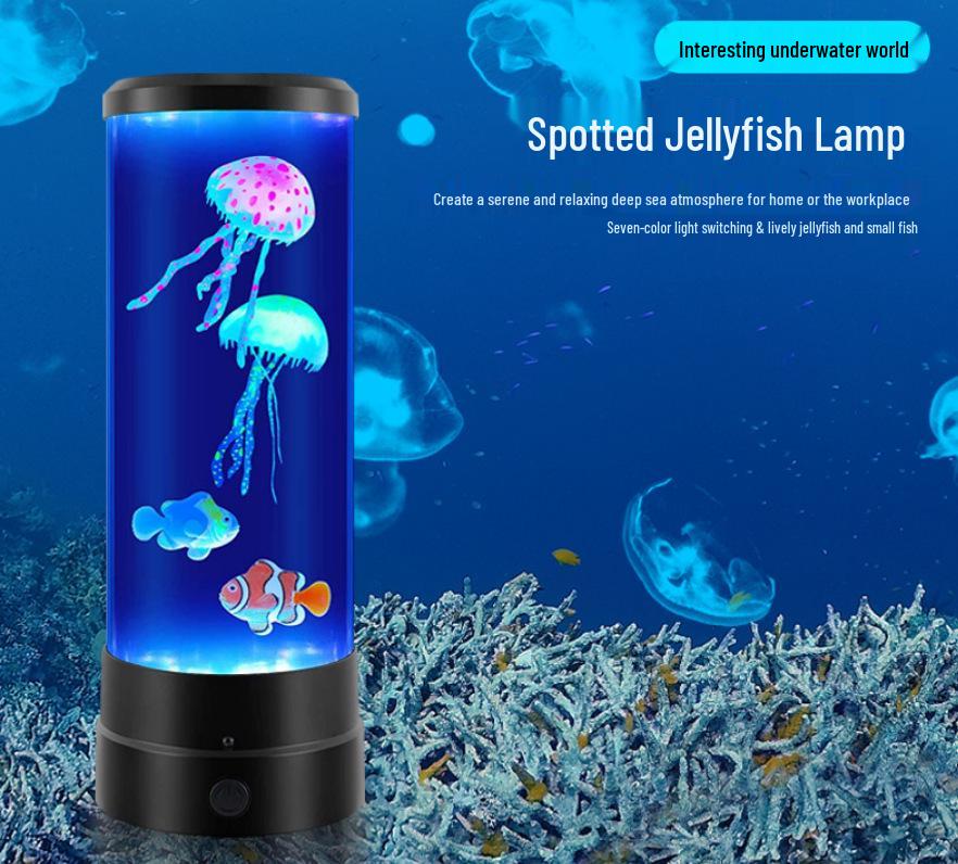 USB светодиодная лампа-медуза: Ночник, меняющий цвет, для атмосферы и бесшумный настольный декор
