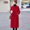 Elegant and Sweet Red Woolen Coat for Women, Perfect for Creating A Feminine Look
