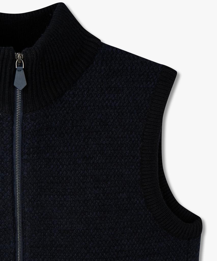 Man On The Boon Two-Way Zipper Textured Vest_Navy 4714313017