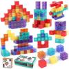 Transparent Magnetic DIY Square Block Building Model Toy Fun Parent Child Interactive Puzzle Gift Set