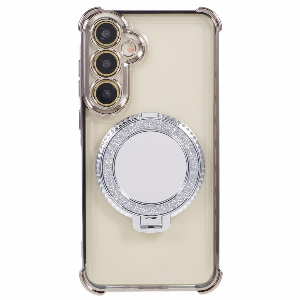 For Samsung Galaxy A35 5G Side Heart Pattern Case Kickstand TPU Phone Cover with Mirror