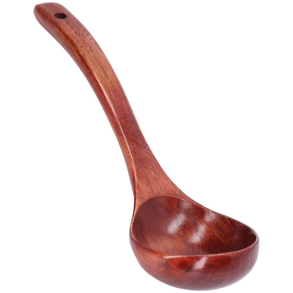 Solid Wood Serving Ladle Anti-scald Handle Porridge Scoop Soup Utensil Kitchen Cooking
