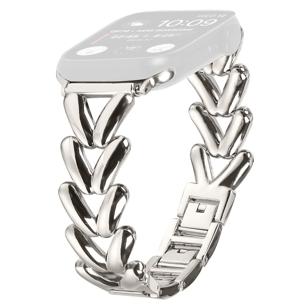 Ремешок для Apple Watch Series 10 42мм/9 8 7 41мм/SE (2023) SE (2022) SE 6 5 4 40мм/3 2 1 38мм Браслет для часов из цинкового сплава с витым металлом