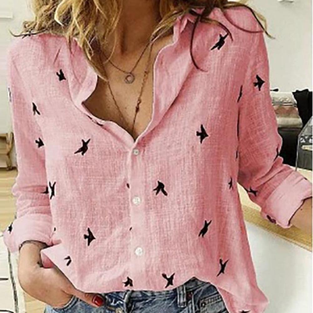 Women Shirts Spring Fall Long Sleeve Lapel Button Up Oversized Shirt Ladies Casual Plus Size Blouse Top White Black