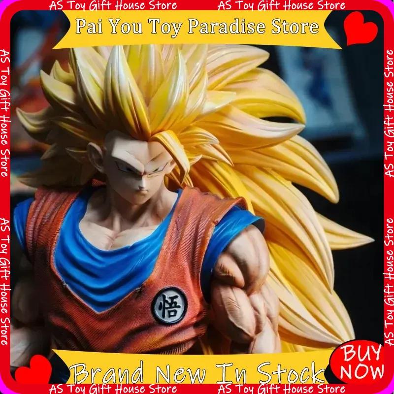 Jt Dragon Ball Ssj3 Goku Action Figure Large Size 54Cm Pvc Exquisite Anime Gk Statue Collectable Model Toy Desktop Deco Gift