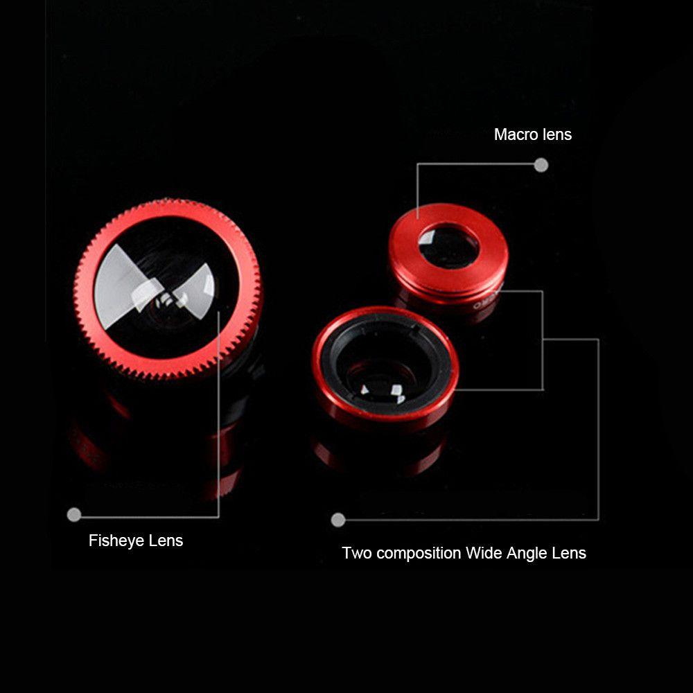 Аксессуары Насадка-объектив для телефона 3 в 1 Набор объективов для камеры Макро Широкоугольный Рыбий глаз