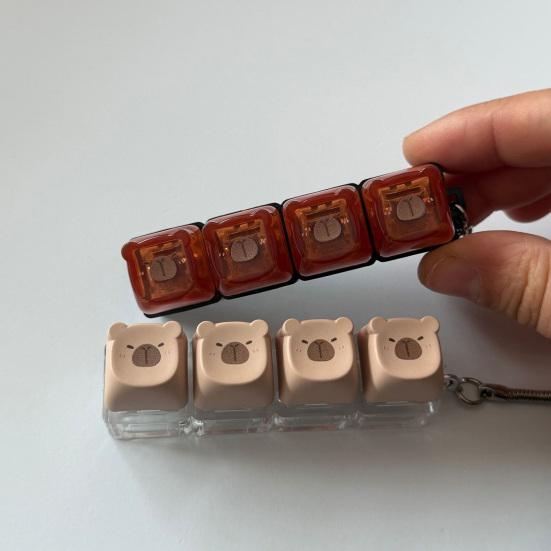 Брелок-антистресс Capybara Fidget Keyboard Stress Relief Keyboard Finger Clicker Keychain Decompression Button Sensory Toys Backpack Hanging Decor