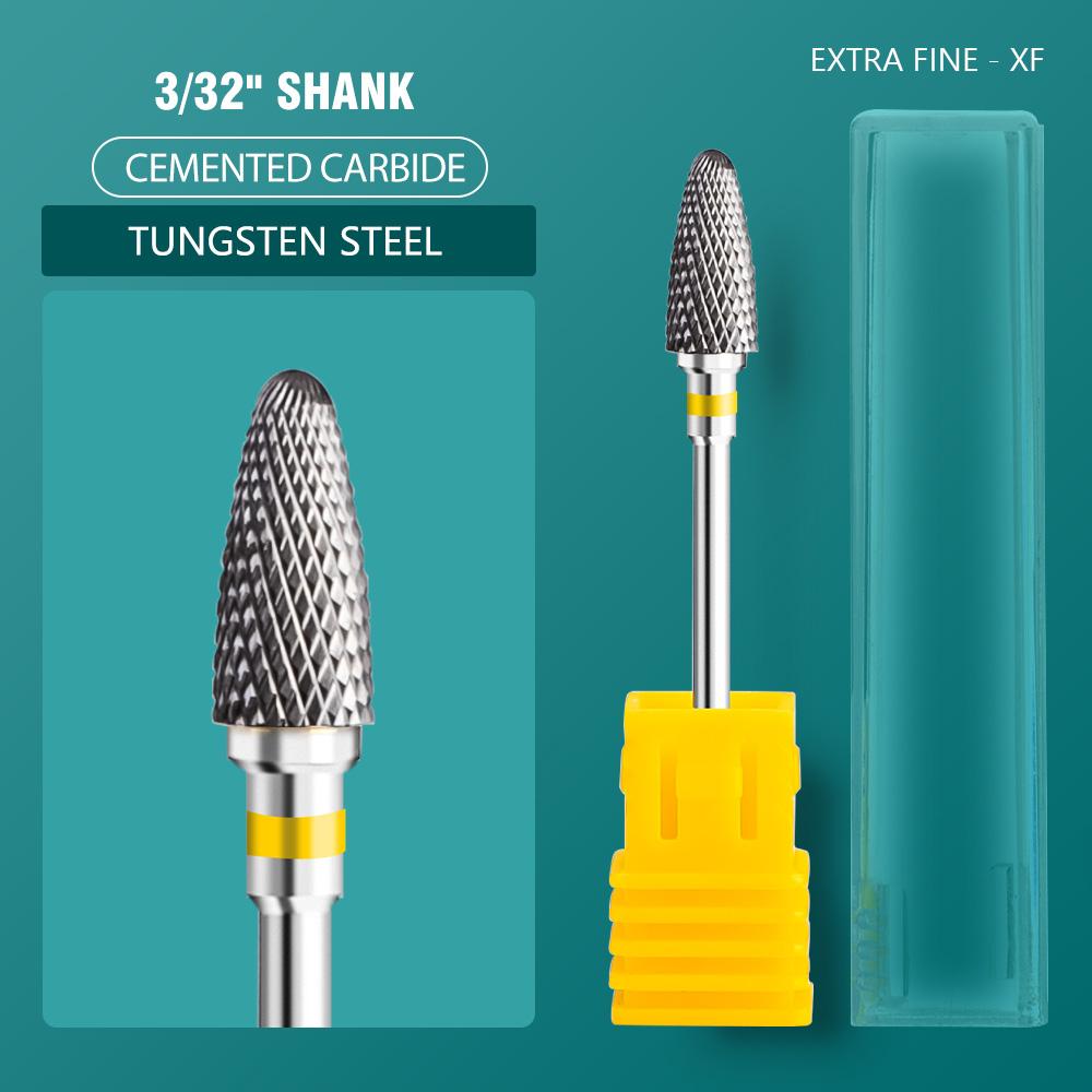 5 In 1 Carbide Tungsten Nail Bit Dual Rotation Volcano/Tornado Milling Cutters Fast Remove Acrylic Hard Gel ManucureTools