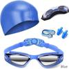 6Pcs/Set  Antifog Swimming Goggles Kit No Leaking with Nose Clip Earplugs Swim Cap and Case