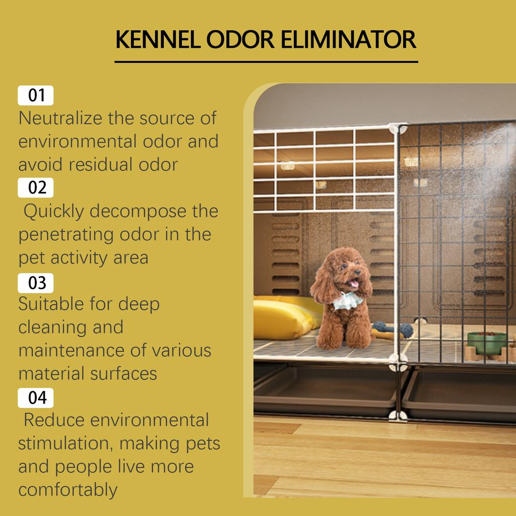 Powerful Pet Odor Eliminator Enzyme Formula for Stubborn Dog Urine Cat Smell on Bed Crate Litter Box - Air Freshener for Kennel