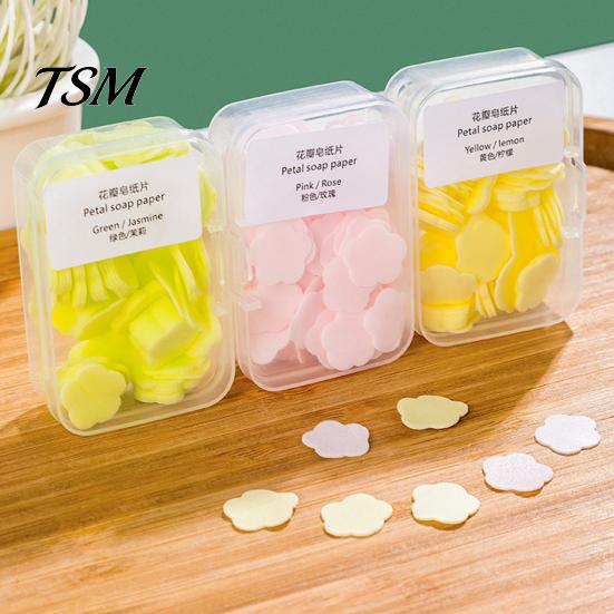 Soap Paper 1 Box Disposable Quick Dissolve Portable Scented Tablet Petal Safe Soaps for Hand Slice Sheets