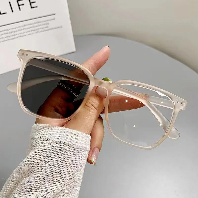 Хромированные очки для близорукости Мужские Женские Квадратные Защита от синего света Сверхлегкие Очки по рецепту Диоптрии от 0 до -6.0