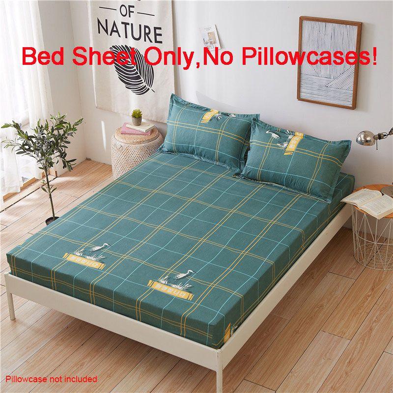 Sheet Bed Fitted Cover Without Pillowcase Floral Printed Single King Double