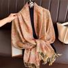 Imitation Cashmere Jacquard Cashew Jacquard Air Conditioner Quilt Long Scarf Shawl Scarf Fringed Thin Headscarf