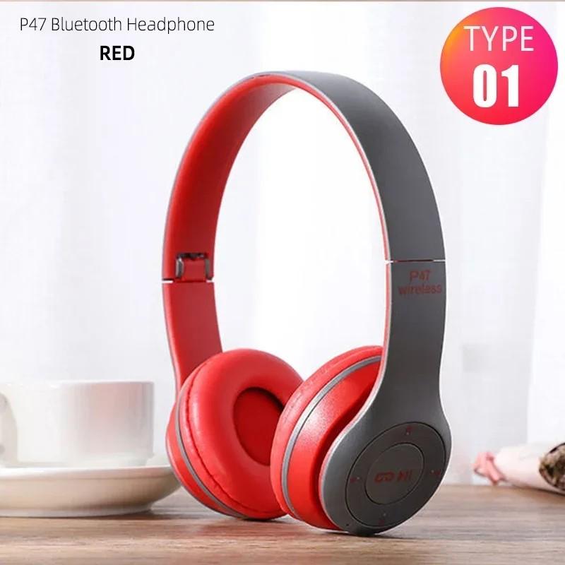 Обновленные беспроводные наушники P47 2025, Bluetooth 5.0, складные наушники HIFI Stereo Bass для музыки, игр, детские наушники для iPhone