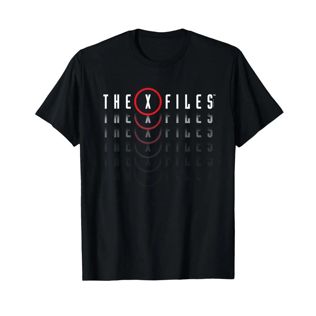 X-Files Повторяющийся Логотип Винтажная Сверхъестественное 90-е ТВ Шоу Футболка Винтажная Универсальная Уличная Одежда Немного Дизайнерская Одежда
