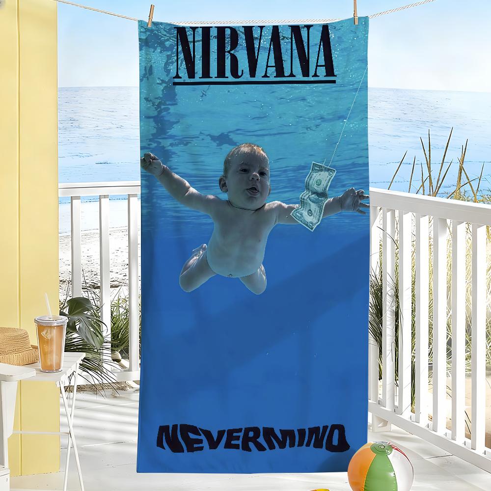 Полотенце Band N-Nirvana-S Спортивное Быстросохнущее Туристическое Снаряжение для Кемпинга Песозащитное Мягкое Легкое Большое Пляжное Полотенце