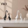 Niche Art Gift 2Pcs 3D Printed Swan Figurine, Artistic Sculpture with Stable Base, Decorative Double Ornament Ornaments, Minimalist Animal for