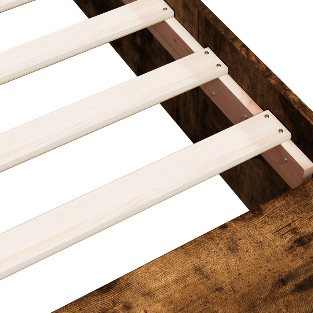 Bed Frame Smoked Oak 75 x 190 cm Particleboard